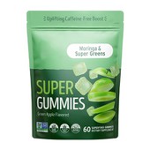 Supergummies поднимает настроение кофеина без зеленого яблока Superfood Tramies
